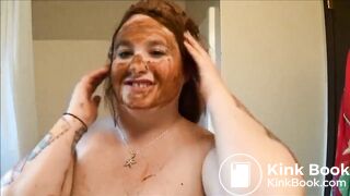 bbw rubs shit in hair