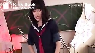 Schoolgirls cover their shy friend in shit