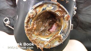 Girl eats her own shit from the tube
