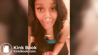 Ebony shitting on the toilet then shows it