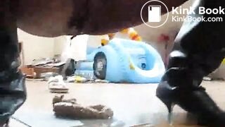 Beautiful black shitting and pissing