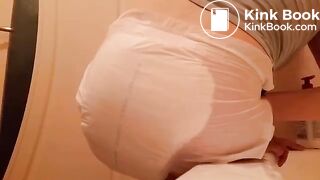 Hard Straining Diaper Lady 1