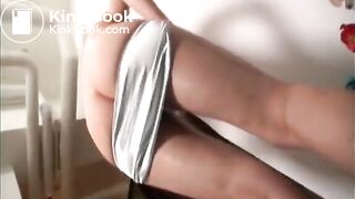 Young woman is emptying her bowel in the massage parlor - part 1