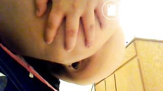 nice squatting poop from teen