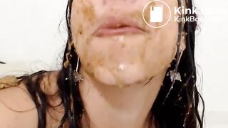 Hot latina getting messy