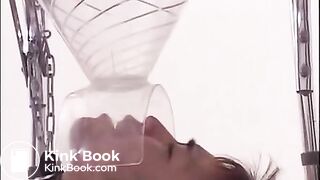 feeding her male slave with fresh shit