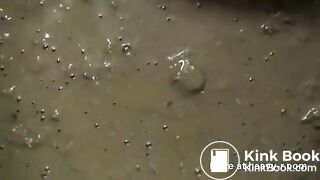 liquid shit on plate by girl