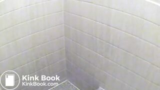 Sexy girl pushing a nice pile of shit out and moans