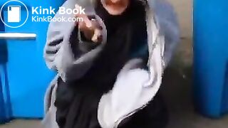 Crackhead lady takes a hot, wet shit on sidewalk