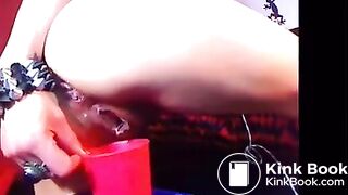 Webcam girl eating poop