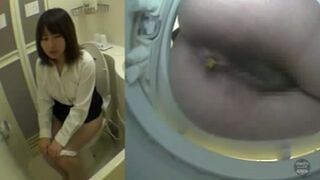 Poop and orgasm in the Japanese toilet