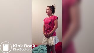 Panty poop under skirt