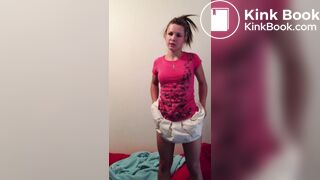 Panty poop under skirt