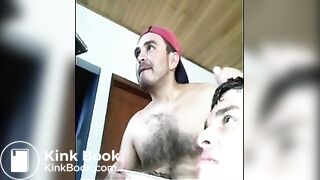 Hairy Man Shitting For His Friend on Webcam
