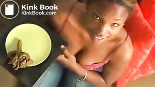 (Classic} Ebony Girl Shitting On Plate