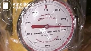 Petite girl dropping a large pile