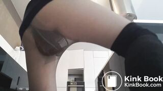 blonde grey pantyhose poop