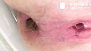 Super hard turd from the gorgeous little anus