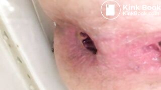 Super hard turd from the gorgeous little anus