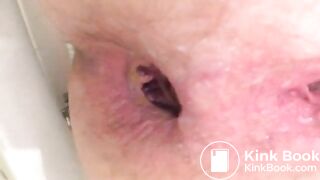 Super hard turd from the gorgeous little anus