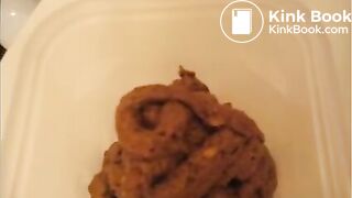 Plastic container creamy poop