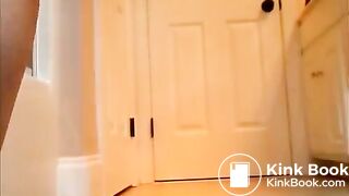 Babe playing with scat