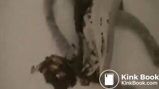 Girl poops diarrhea in mesh panties