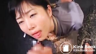 Asian Girl Deepthoat, Puke and Vomit