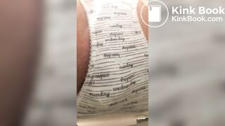 Shitting in panties over toilet