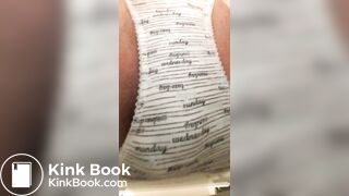 Shitting in panties over toilet