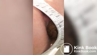 Shitting in panties over toilet