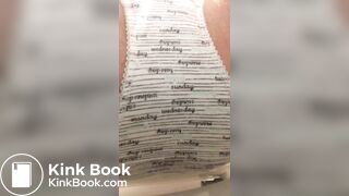 Shitting in panties over toilet