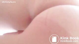 Young blonde swallowing her shit