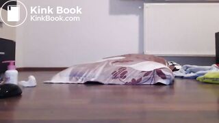 College girl riding long dirty dildo