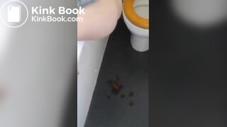 Nasty amateur wife taking a dump on the floor
