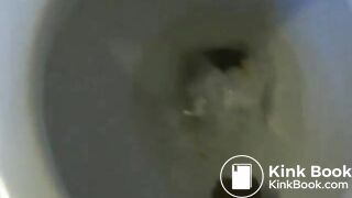 young blond poops in toilet