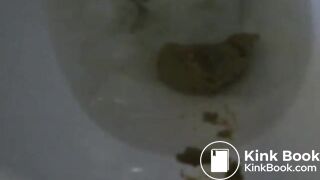 young blond poops in toilet