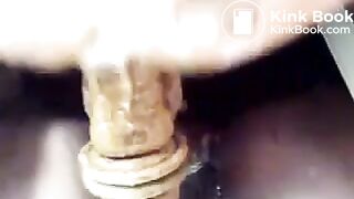 Fat mature anal riding with shit