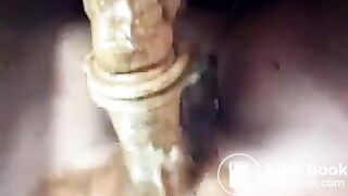 Fat mature anal riding with shit