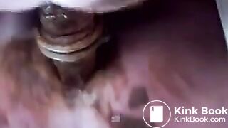 Fat mature anal riding with shit