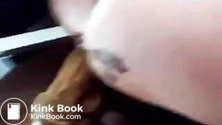 Fat mature anal riding with shit