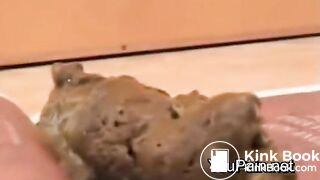 Pervert Girl Shitting on Magazine