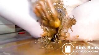 she stuffs her shit into her cunt