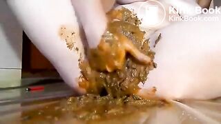 she stuffs her shit into her cunt