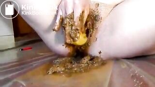 she stuffs her shit into her cunt