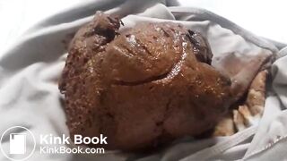 Huge poop in beige panties