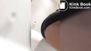 Scat over the bath in panties