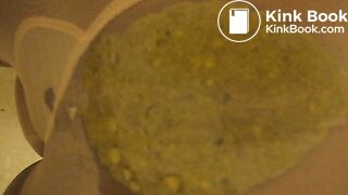 Latina shitting and peeing in white pantyhose