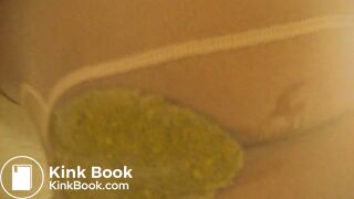 Latina shitting and peeing in white pantyhose