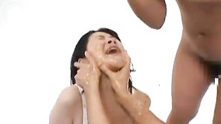 Three Japanese princesses puking and kissing